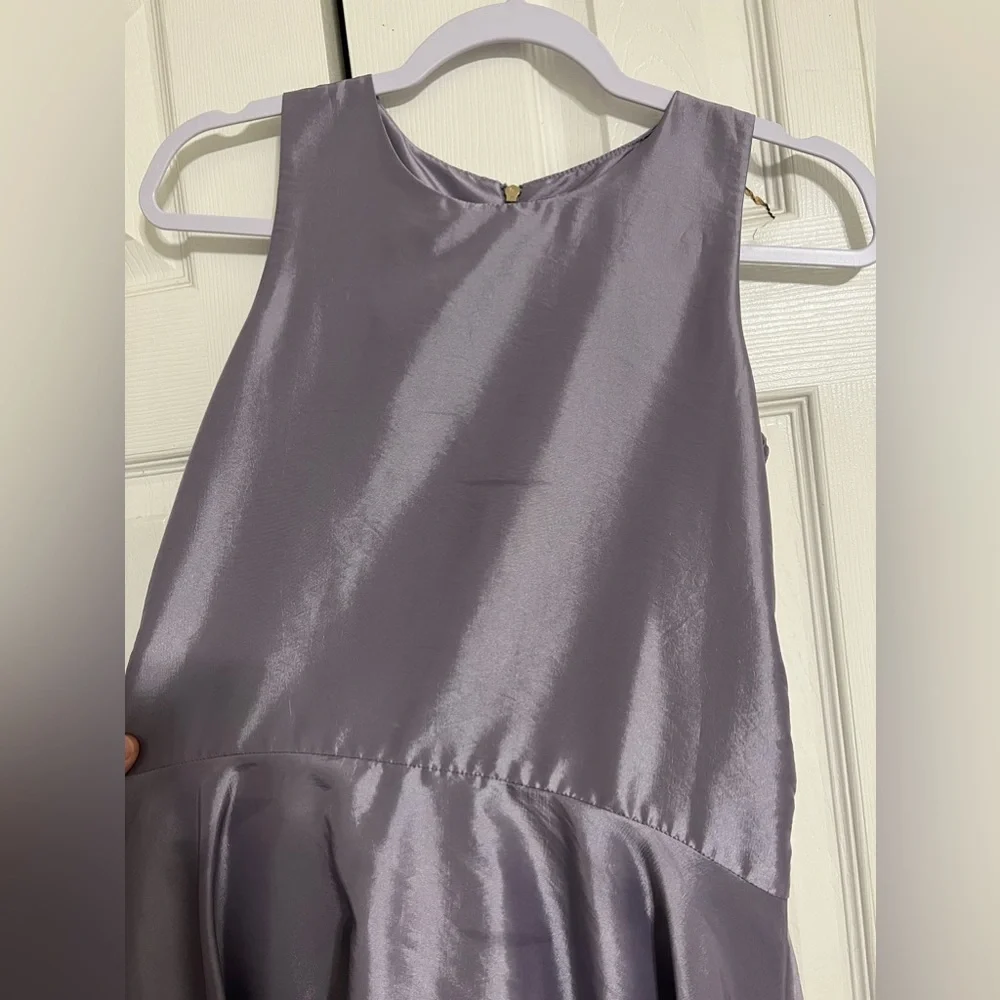 GB Girls Purple Satin Taffeta High Low Drop Waist W/Pockets Dress Size 12